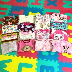 12-18M footed pajama lot